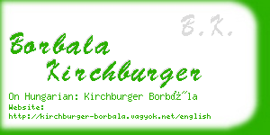 borbala kirchburger business card